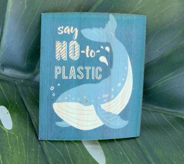 *NEU* Bambus Sticker " No Plastic Wal "